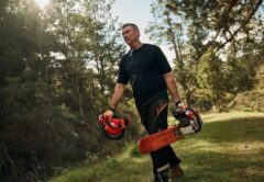 Level 3 arborist and third-generation timber worker Laurence O’Toole is STIHL’s 2026 Chainsaw Safety Week ambassador. Image: Hugh Davies