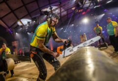 STIHL TIMBERSPORTS® athlete Laurence O’Toole supports Chainsaw Safety Week. Image: STIHL